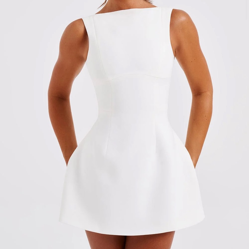 Elegant White Sleeveless Dress-Alana Babyboo